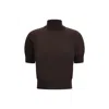 Petar Petrov Short-sleeve Turtleneck Top In Brown