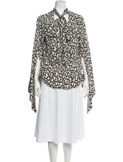 Pre-owned Petar Petrov Silk Animal Print Blouse In Multi