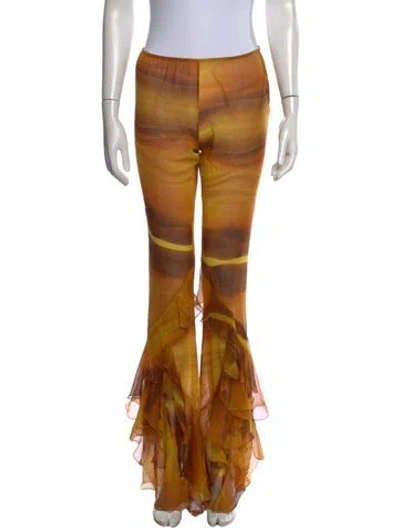 Pre-owned Petar Petrov Silk Flared Pants In Multicolor