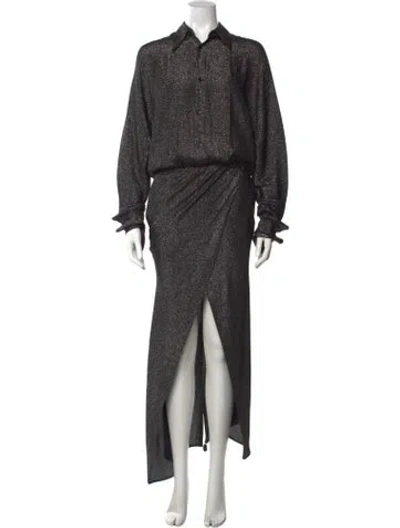 Pre-owned Petar Petrov Silk Long Dress In Black