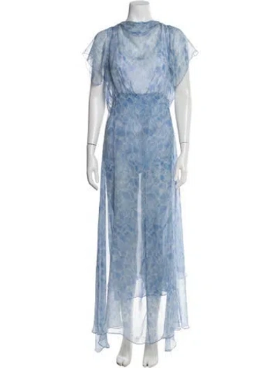 Pre-owned Petar Petrov Silk Long Dress In Blue