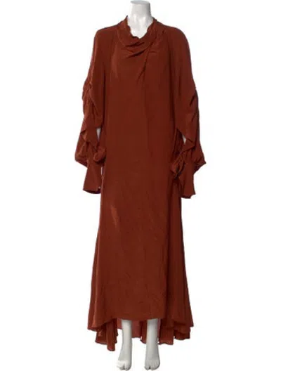 Pre-owned Petar Petrov Silk Long Dress In Brown