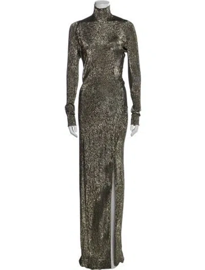Pre-owned Petar Petrov Silk Long Dress In Gold/metallic