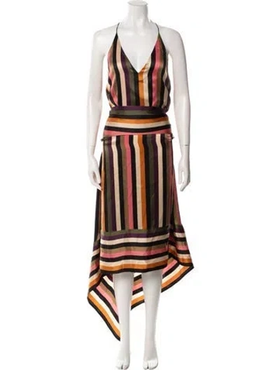 Pre-owned Petar Petrov Silk Long Dress In Multi