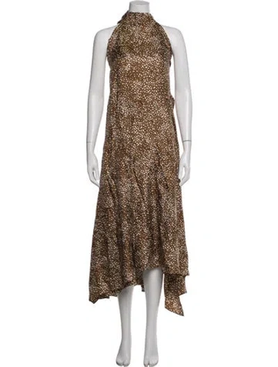 Pre-owned Petar Petrov Silk Long Dress In Neutrals/white