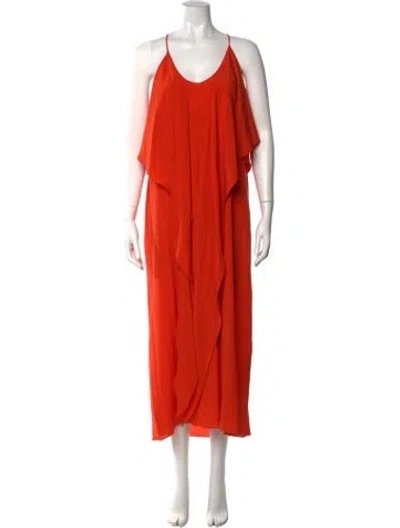 Pre-owned Petar Petrov Silk Long Dress In Orange