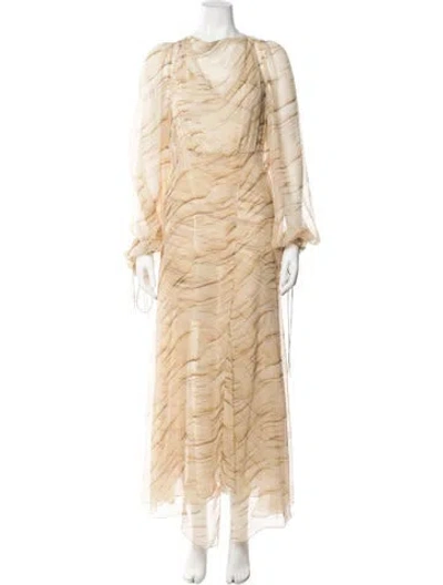 Pre-owned Petar Petrov Silk Long Dress W/ Tags In Neutral