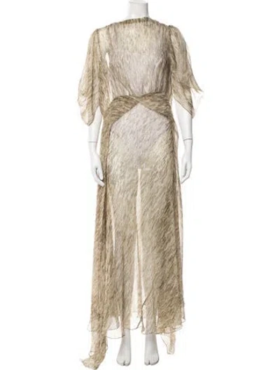 Pre-owned Petar Petrov Silk Long Dress W/ Tags In Neutral