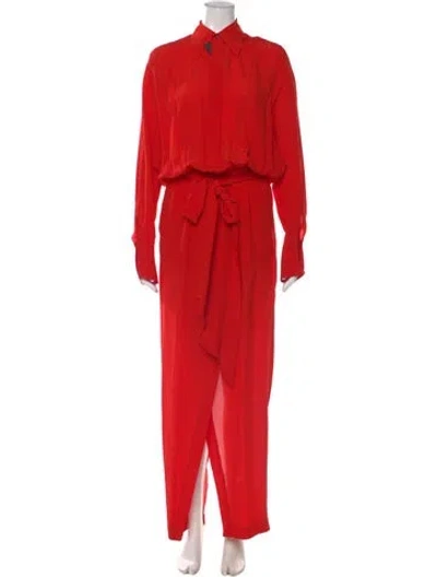 Pre-owned Petar Petrov Silk Long Dress W/ Tags In Red