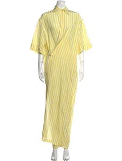 Pre-owned Petar Petrov Silk Long Dress W/ Tags In Yellow