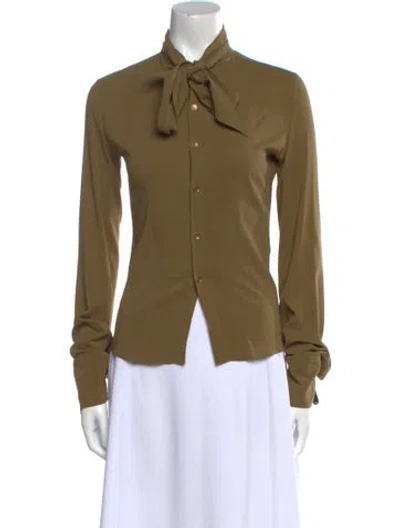 Pre-owned Petar Petrov Silk Long Sleeve Button-up Top W/ Tags In Neutral