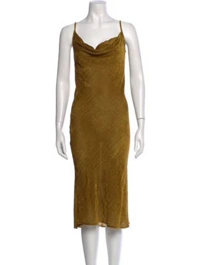 Pre-owned Petar Petrov Silk Midi Length Dress In Gold