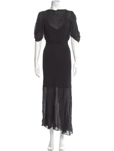 Pre-owned Petar Petrov Silk Midi Length Dress In Gray