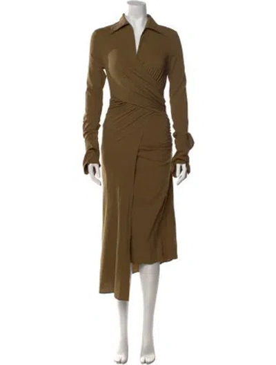 Pre-owned Petar Petrov Silk Midi Length Dress W/ Tags In Brown