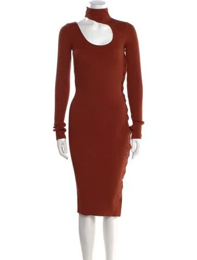 Pre-owned Petar Petrov Silk Midi Length Dress W/ Tags In Brown