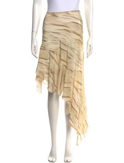 Pre-owned Petar Petrov Silk Midi Length Skirt W/ Tags In Neutral