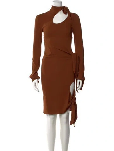 Pre-owned Petar Petrov Silk Mini Dress In Brown