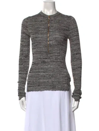 Pre-owned Petar Petrov Silk Patterned Sweater In Gray