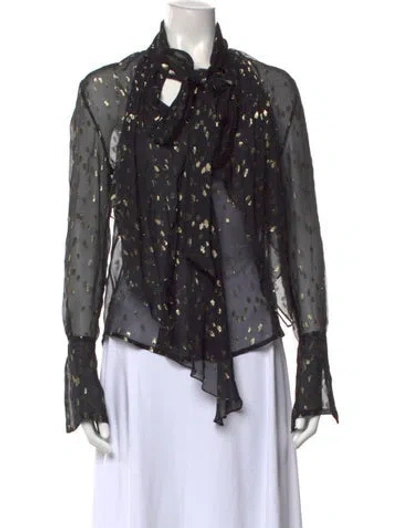 Pre-owned Petar Petrov Silk Printed Blouse In Multi