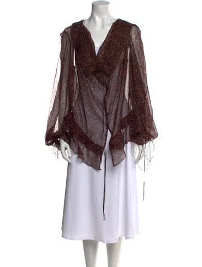 Pre-owned Petar Petrov Silk Printed Top W/ Tags In Multi