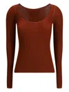 Petar Petrov Ribbed Fitted Top In Brown