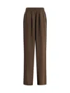 Petar Petrov Silk Wide Leg Pants In Brown