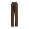Petar Petrov Silk Wide Leg Pants In Brown