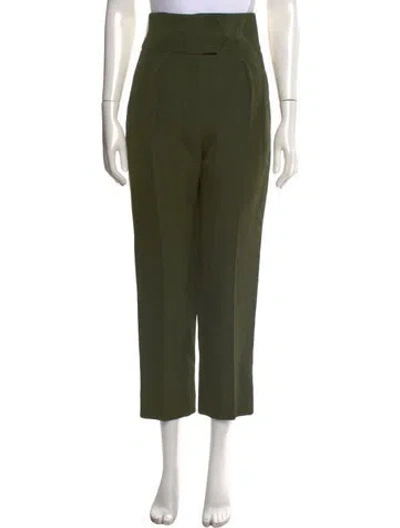 Pre-owned Petar Petrov Straight Leg Pants In Green
