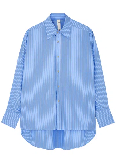 Petar Petrov Striped Cotton-poplin Shirt In Blue