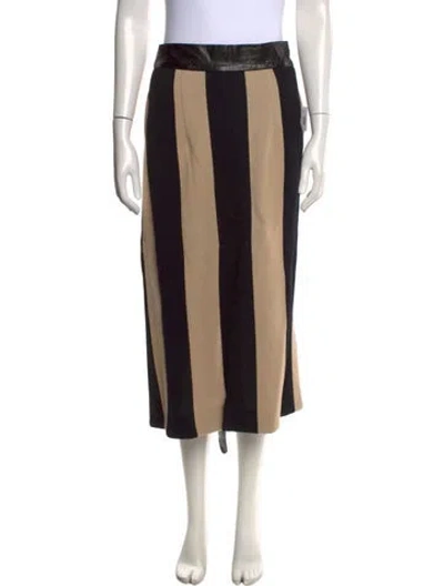 Pre-owned Petar Petrov Striped Midi Length Skirt W/ Tags In Neutral