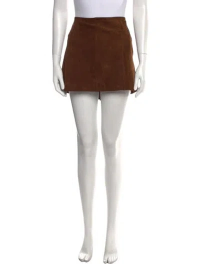 Pre-owned Petar Petrov Suede Mini Skirt In Brown