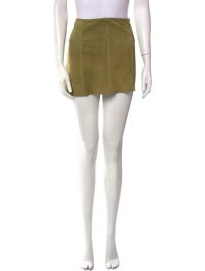 Pre-owned Petar Petrov Suede Mini Skirt In Green