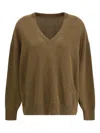 Petar Petrov Oversized Deep V-neck Sweater In Brown