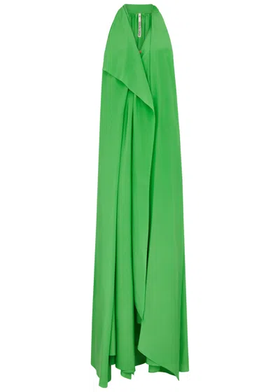 Petar Petrov True Romance Silk Crepe De Chine Maxi Dress In Green