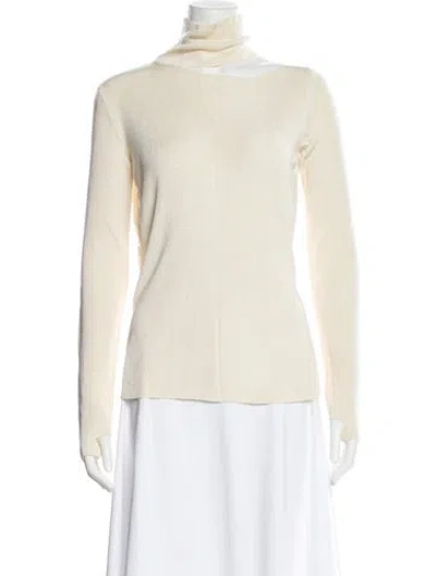 Pre-owned Petar Petrov Turtleneck Long Sleeve Top In Neutral