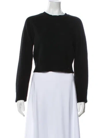 Pre-owned Petar Petrov Virgin Wool Crew Neck Sweater In Black