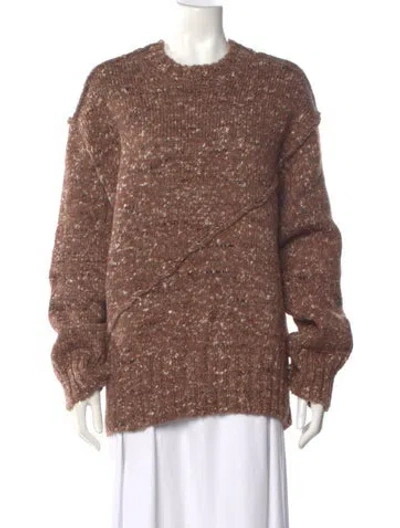Pre-owned Petar Petrov Virgin Wool Crew Neck Sweater In Brown