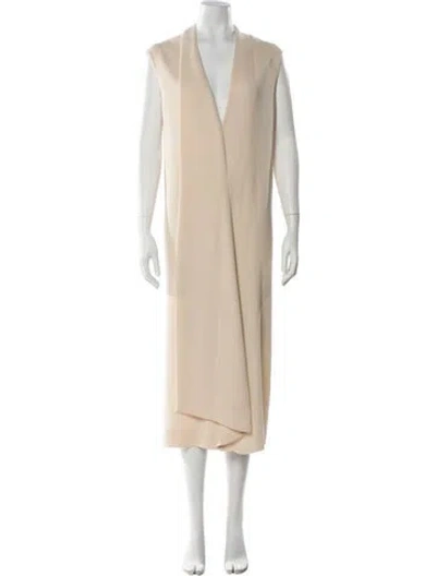 Pre-owned Petar Petrov Virgin Wool Long Dress In Neutral