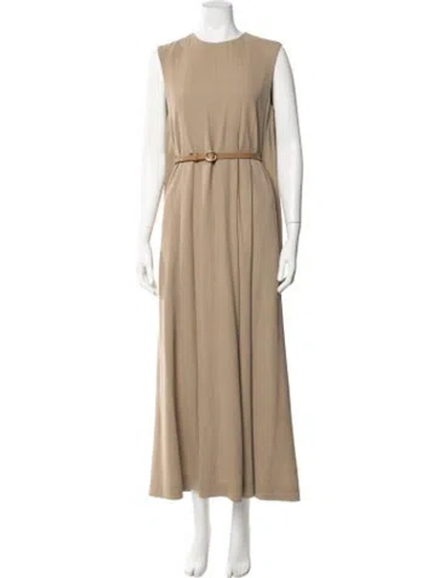 Pre-owned Petar Petrov Virgin Wool Long Dress In Neutral