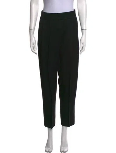 Pre-owned Petar Petrov Virgin Wool Straight Leg Pants In Black