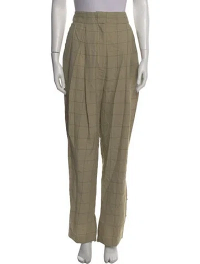 Pre-owned Petar Petrov Virgin Wool Straight Leg Pants In Green