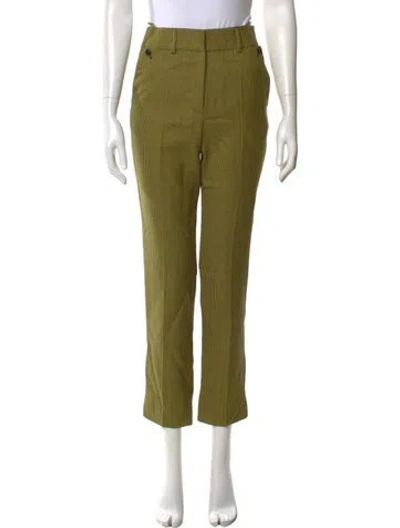 Pre-owned Petar Petrov Virgin Wool Straight Leg Pants In Yellow
