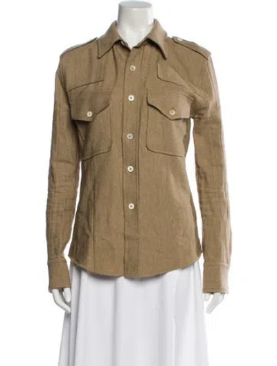 Pre-owned Petar Petrov Virgin Wool Utility Jacket In Brown