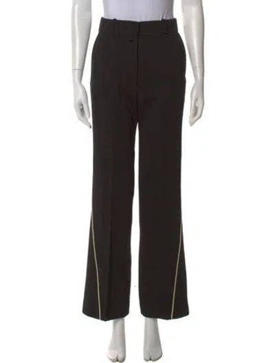 Pre-owned Petar Petrov Virgin Wool Wide Leg Pants In Black