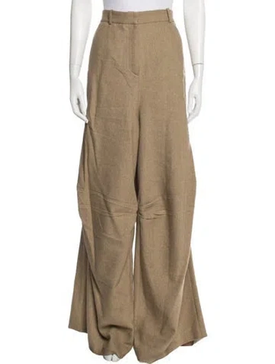 Pre-owned Petar Petrov Virgin Wool Wide Leg Pants In Neutrals