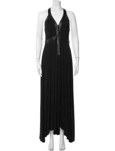 Pre-owned Petar Petrov V-neck Long Dress In Black