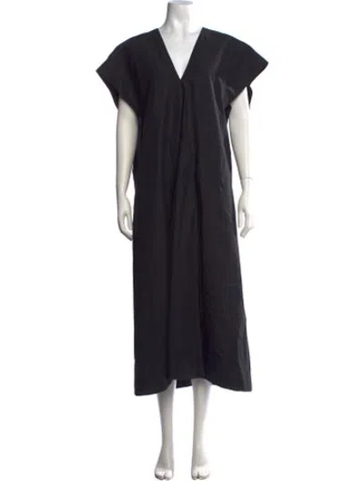 Pre-owned Petar Petrov V-neck Long Dress In Black