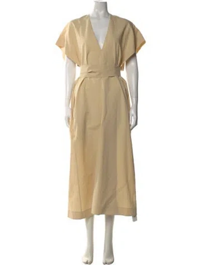 Pre-owned Petar Petrov V-neck Long Dress In Neutral
