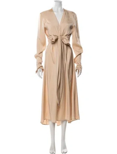 Pre-owned Petar Petrov V-neck Long Dress In Neutral