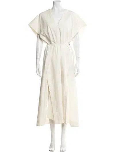 Pre-owned Petar Petrov V-neck Long Dress In Neutral